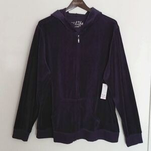 WOMEN'S MADE FOR LIFE PURPLE VELOUR HOODIE